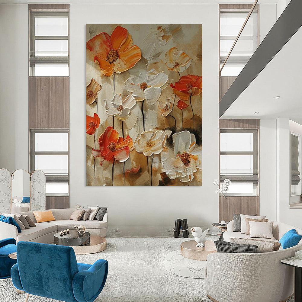 Colorful Flower Field Art for Countryside Wedding Venue & Rustic - Chic Restaurant DLZ1406