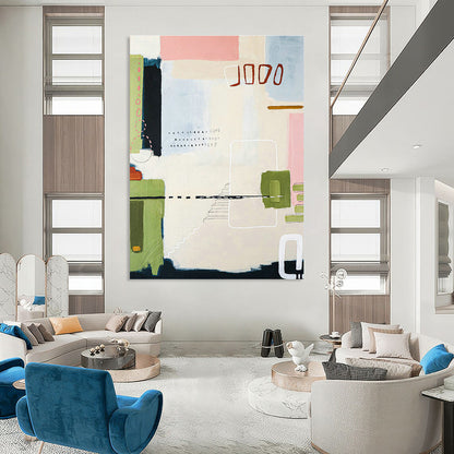 Pink - Green - Blue Abstract Art for Boho - Chic Home & Creative Atelier DLZ1116