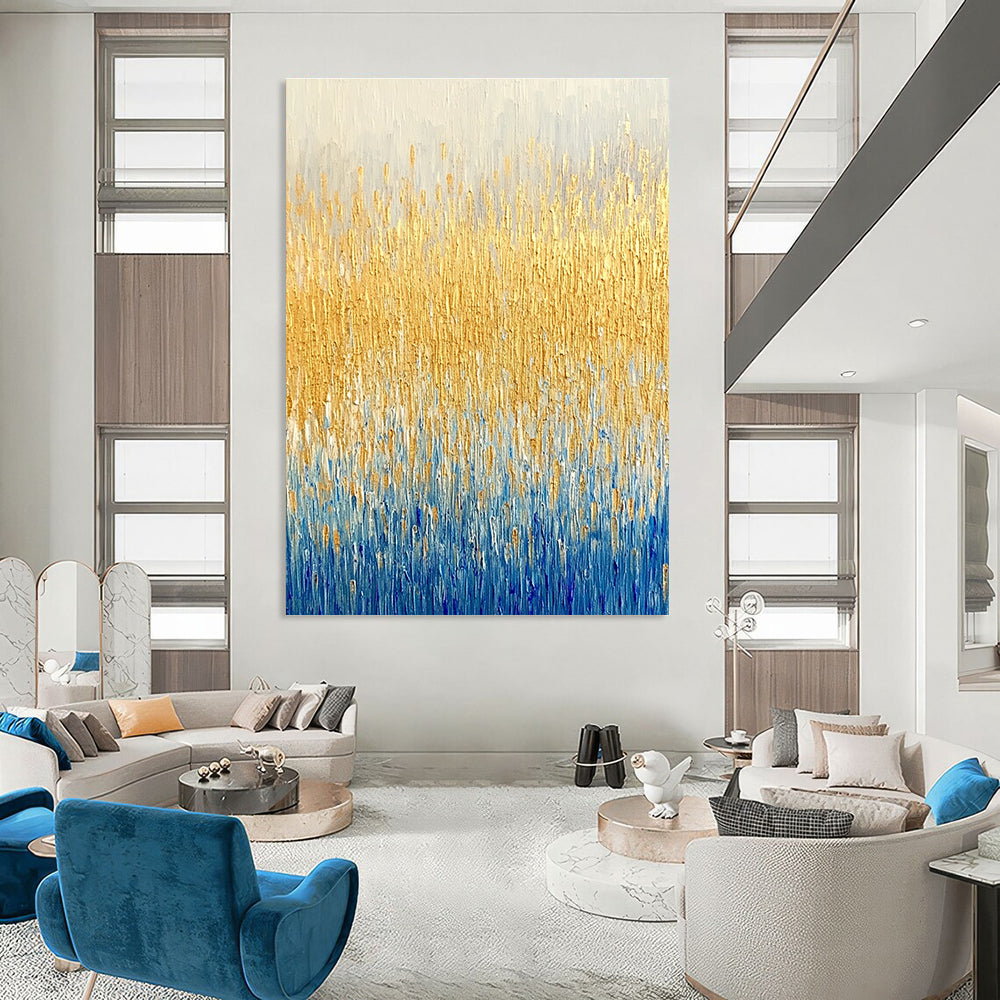 Golden - Blue Grass Abstract for Coastal Home & Luxury Spa STSC291