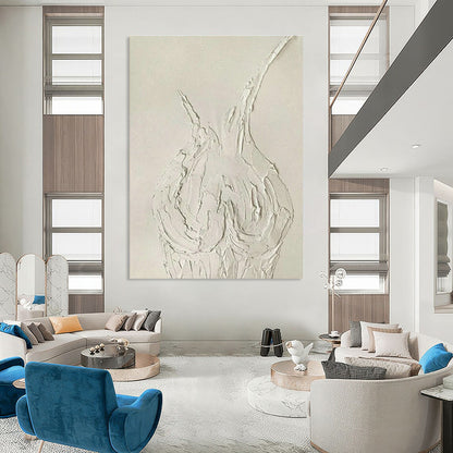 White Relief Human Form Art for Modern Art Gallery & Creative Studio Loft DLZ0997