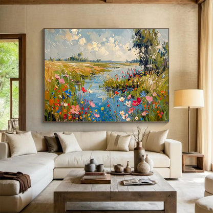 Riverbank Floral Art for Rustic Farmhouse Kitchen Dining Areas DLZ3217