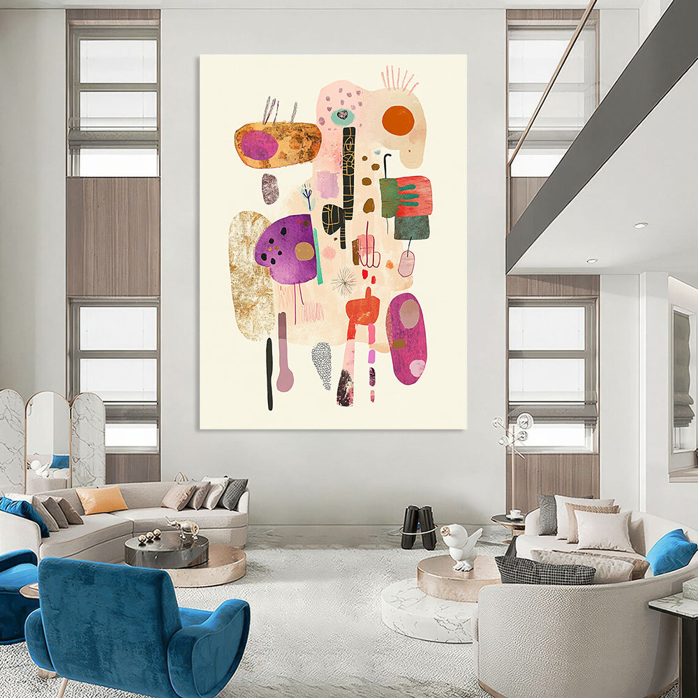 Colorful Abstract Collage Art for Creative Studio & Playful Kids’ Playroom STSC1322