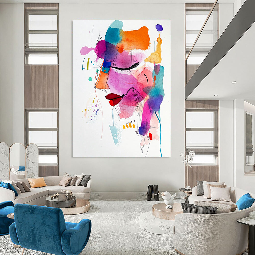 Watercolor Abstract Face for Art Gallery & Stylish Beauty Salon STSC1194