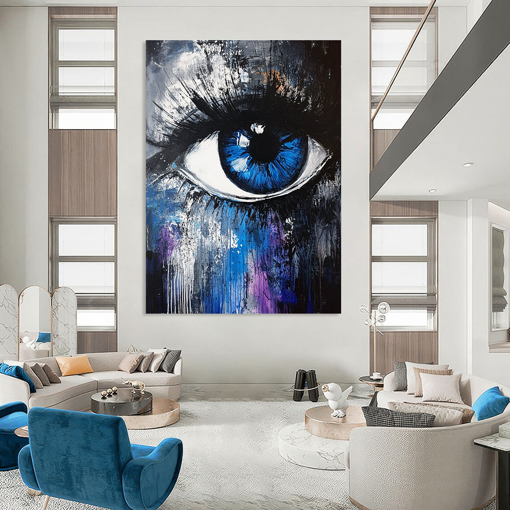 Expressive Blue Eye Abstract for Creative Kids’ Room & Artistic Lounge STSC647