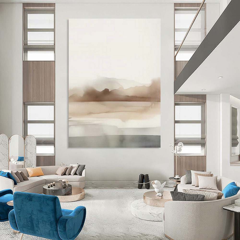 Ink - Wash Landscape Art for Minimalist Study & Cultural Art Gallery DLZ0724