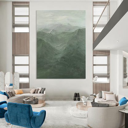 Vast Green Mountainscape Art for Outdoor - Themed Lodge & Nature - Inspired Home Office DLZ2197