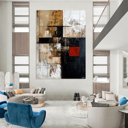 Brown and Black Geometric Abstract for Industrial - Style Loft & Contemporary Art Gallery STSC391