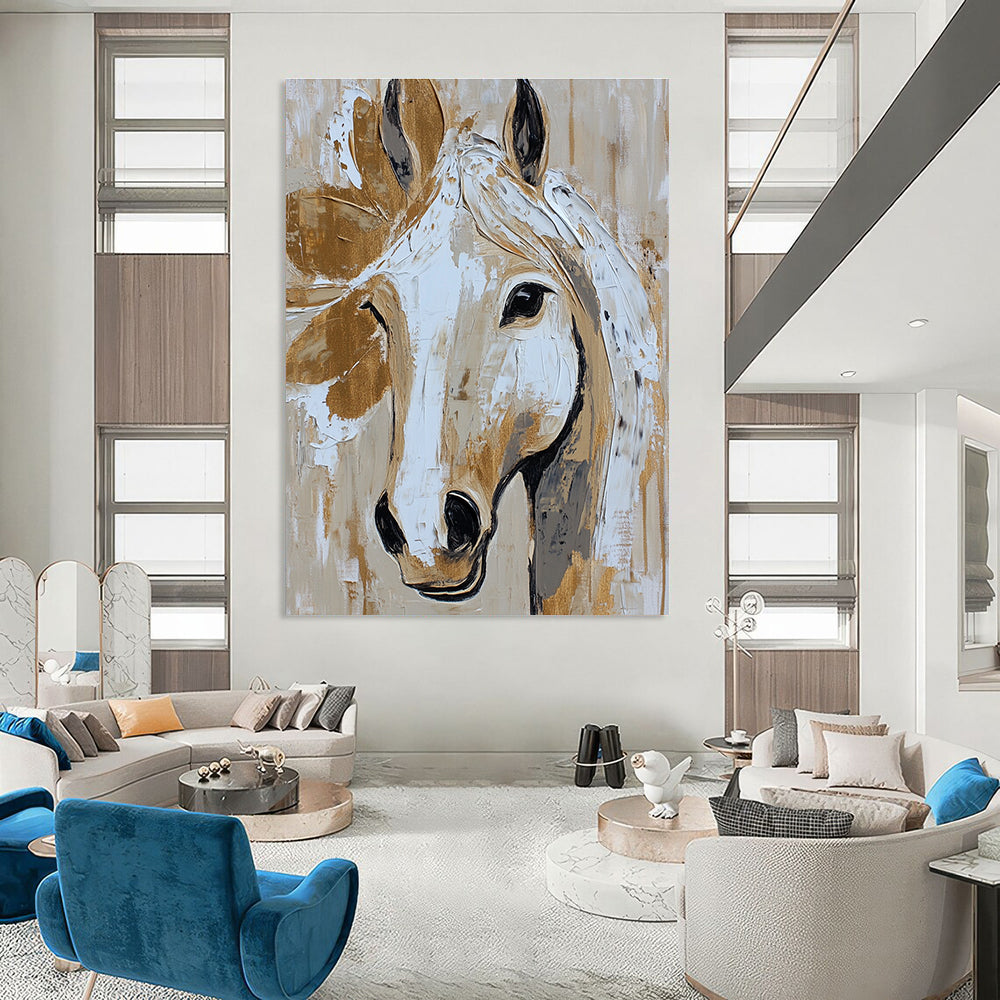 Textured Horse Head Art for Equestrian Home & Bar STSC073
