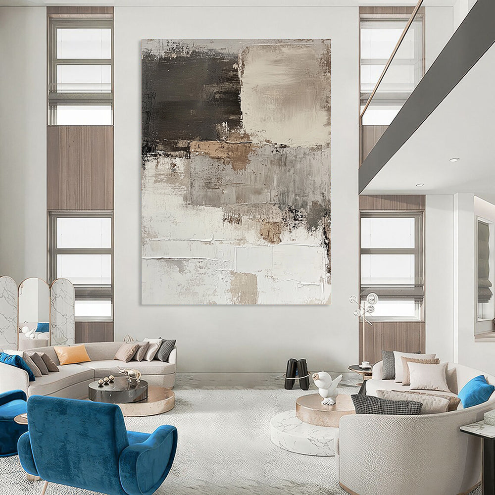 Textured Neutral Abstract for Timeless Home Decor & Sophisticated Office STSC268