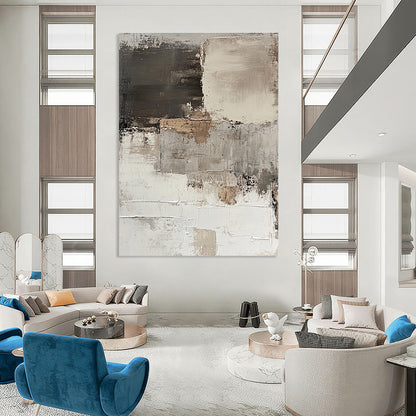 Textured Neutral Abstract for Timeless Home Decor & Sophisticated Office STSC268