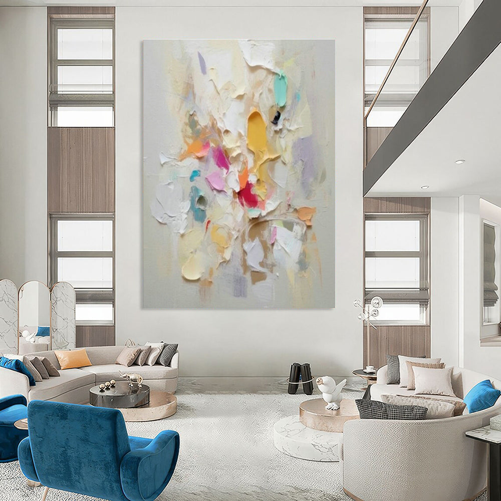 Colorful Thick - Paint Abstract Art for Bohemian Living Room & Art Studio Lounge DLZ0980