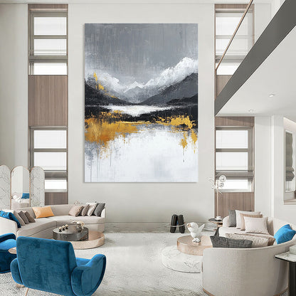 Gold - Touched Mountain Landscape for Sophisticated Home Library & Luxury Hotel Suite STSC224