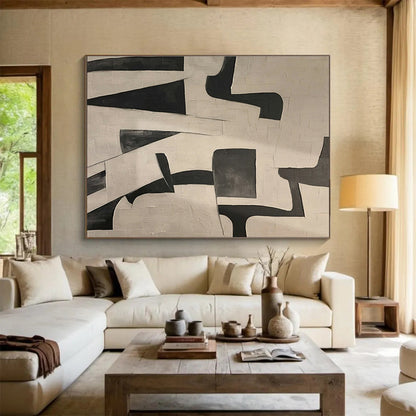 Black - White Geometric Abstract for Contemporary Offices DLZ2469