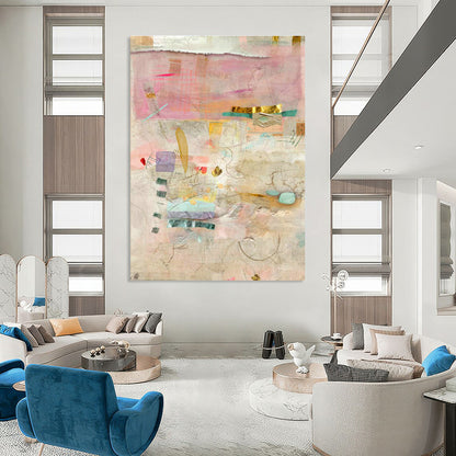 Pink - Gold Collage Art for Luxury Bridal Salon Interiors DLZ0146