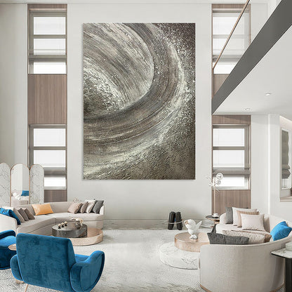 Textured Gray Swirl Art for Industrial Loft & Modern Art Gallery DLZ2242