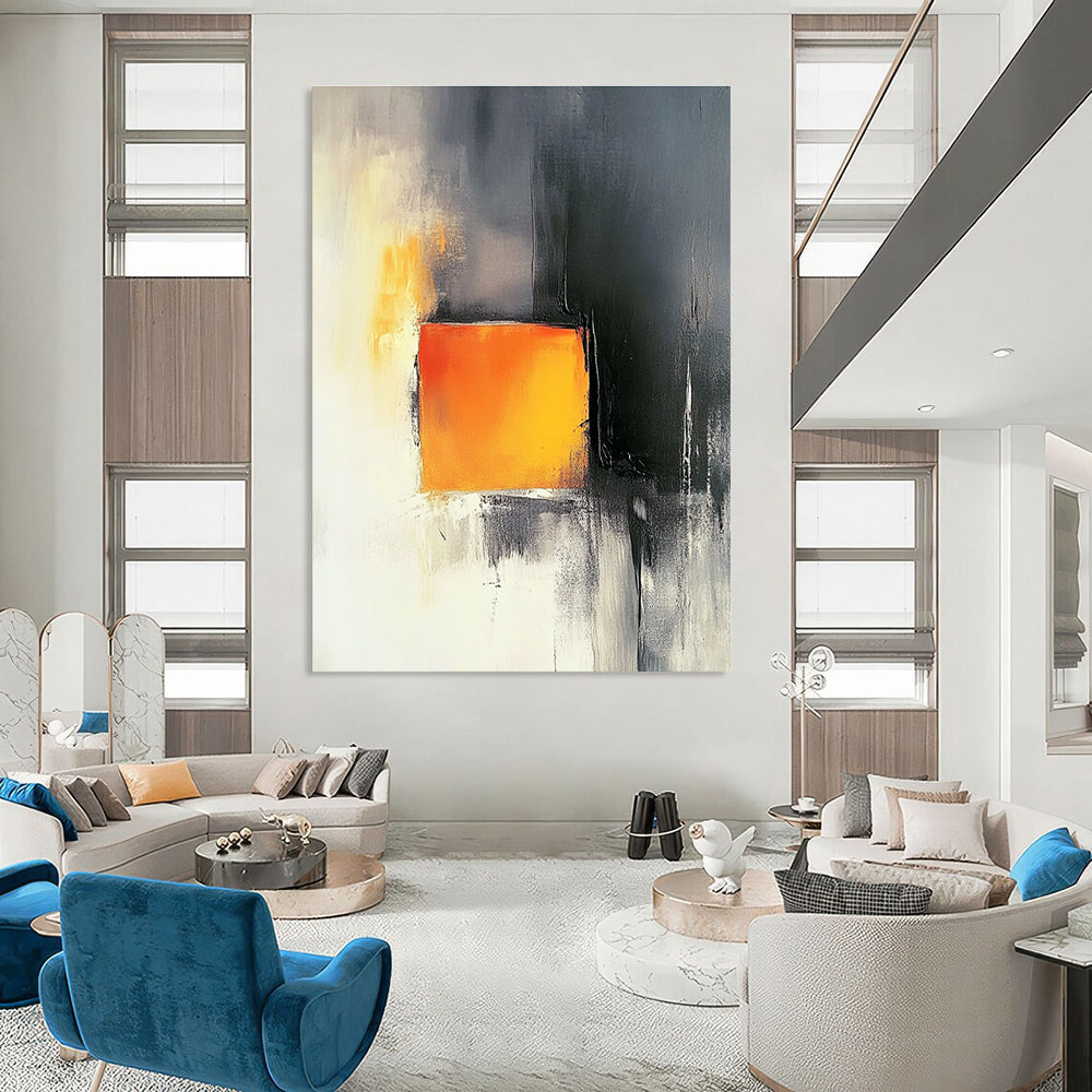 Grey and Orange Abstract for Industrial - Style Loft & Modern Office STSC1208
