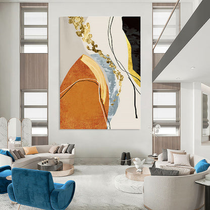 Gold and Colorful Abstract Art for Creative Studio & Glamorous Event Space DLZ2215