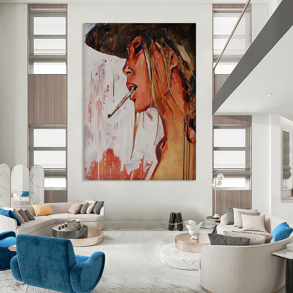 Edgy Woman Portrait Art for Bar & Art Gallery DLZ2342