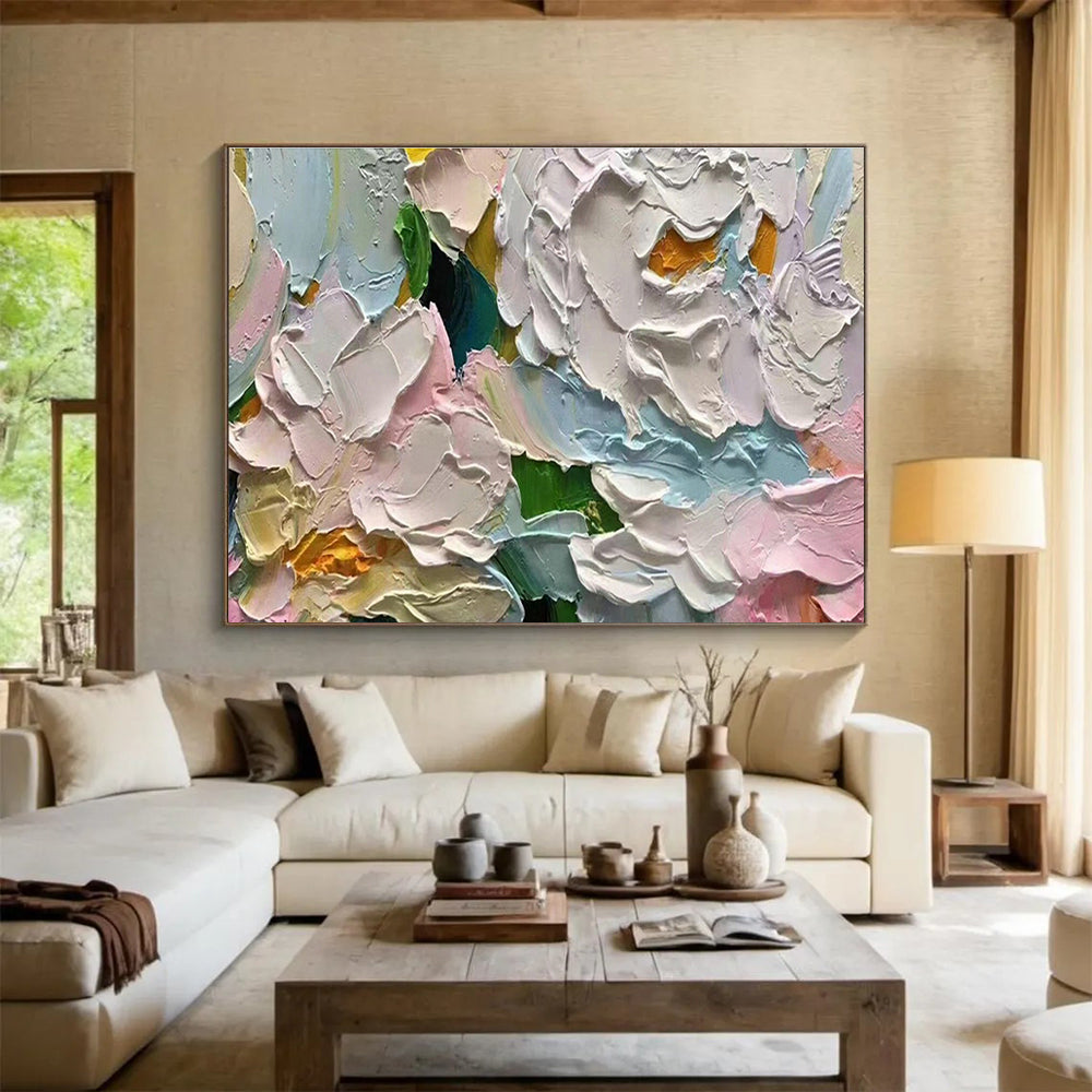 Pastel Flower Relief Art for Bridal Boutique Fitting Rooms DLZ3201