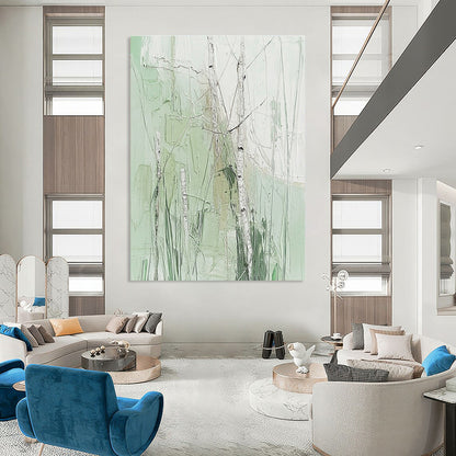 Green Birch Forest Abstract for Nature - Inspired Bedroom & Eco - Friendly Office STSC300