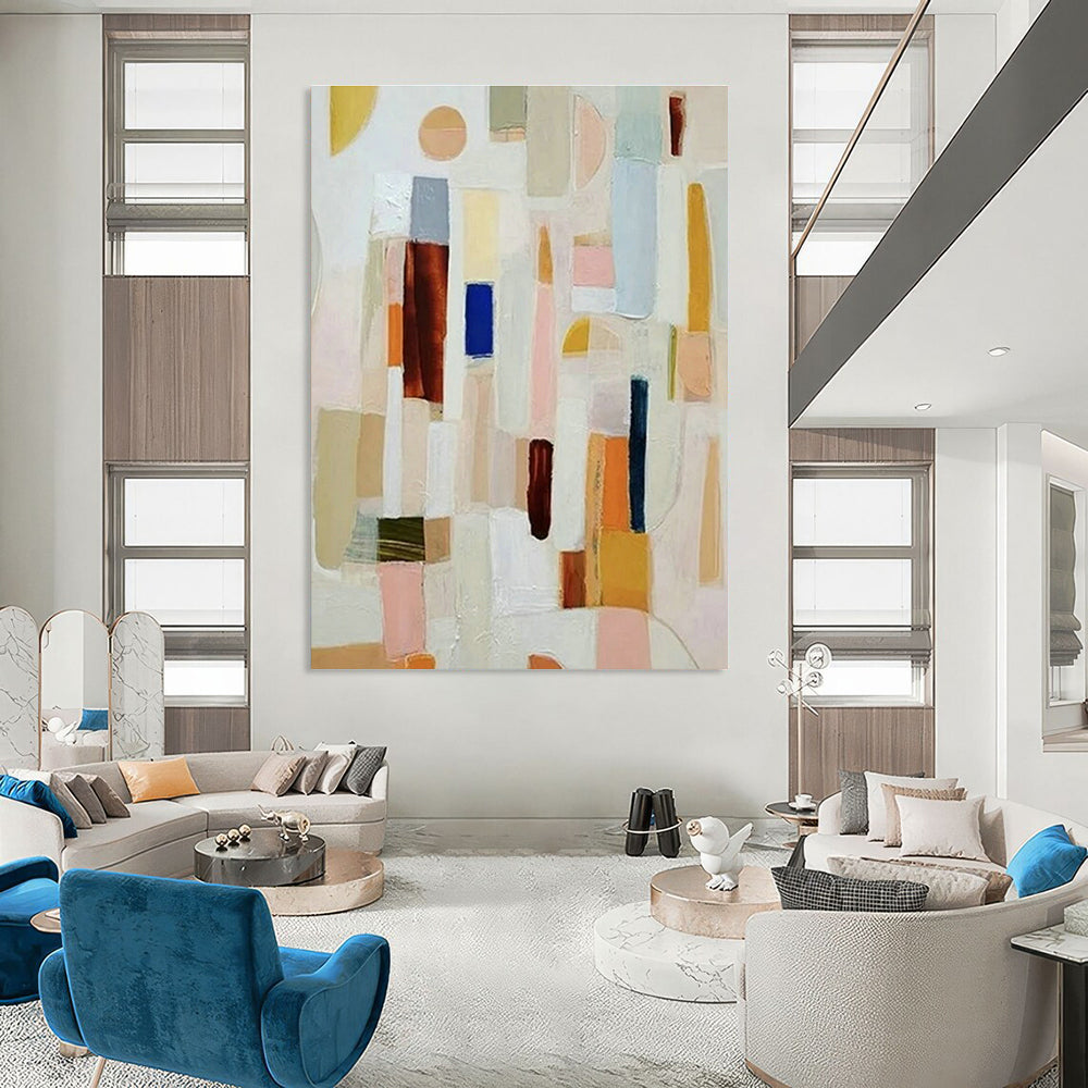 Colorful Abstract Blocks Art for Creative Coworking Space & Art - Loving Family Room DLZ1504