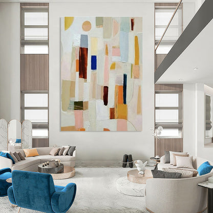 Colorful Abstract Blocks Art for Creative Coworking Space & Art - Loving Family Room DLZ1504