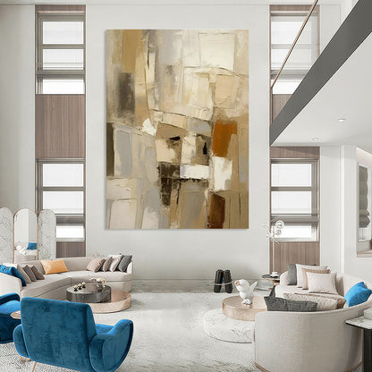 Light - Toned Geometric Abstract Art for Minimalist Home & Art Gallery Corner DLZ1451