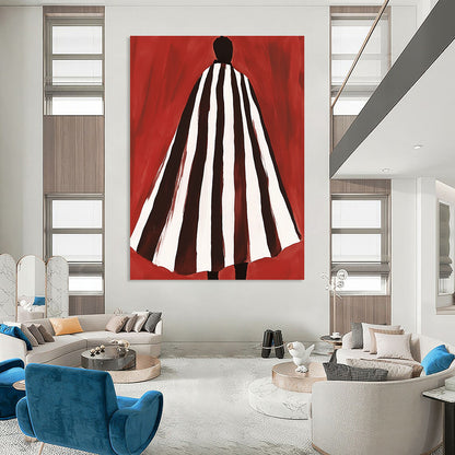 Figure in Striped Cloak Art for Themed Costume Shop & Avant - Garde Fashion Studio STSC932