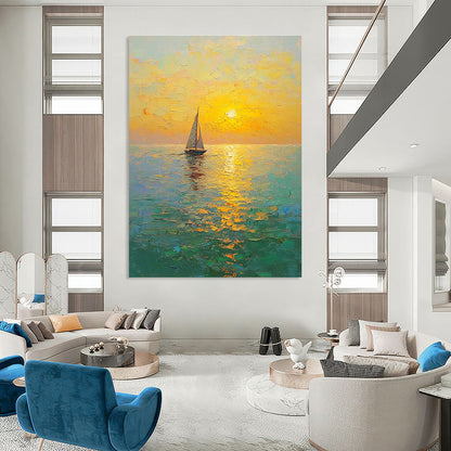 Sailboat at Sunset for Nautical - Themed Café & Yacht Club STSC1296