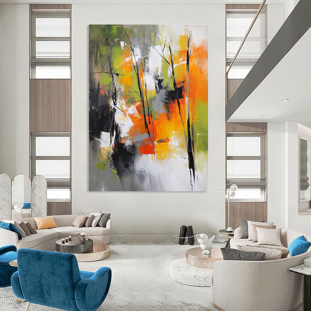 Colorful Abstract Forest Scene for Nature - Lover’s Home & Art - Filled Café STSC759