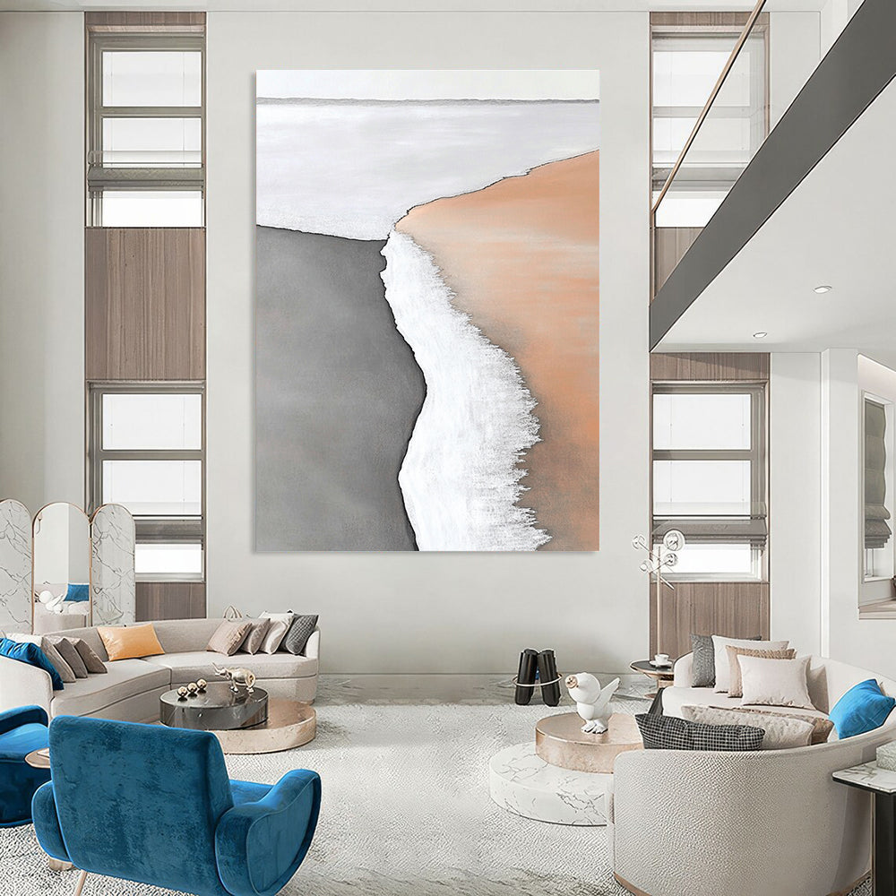 Minimalist Beach Scene for Scandinavian - Style Home & Coastal Office STSC550