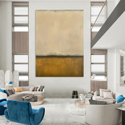 Beige - Gold Minimalist Abstract Art for Bedroom & Neutral - Toned Lounge DLZ1245