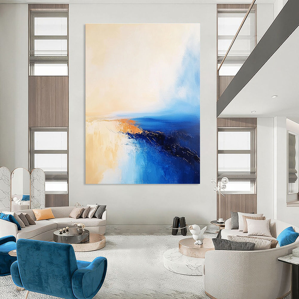 Minimalist Sea Abstract for Scandinavian - Style Home & Serene Meditation Room STSC599