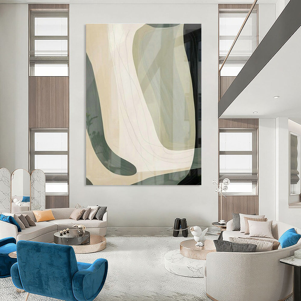 Minimalist Light Brown Abstract Art for Nordic - Style Home & Art - Focused Café DLZ1960
