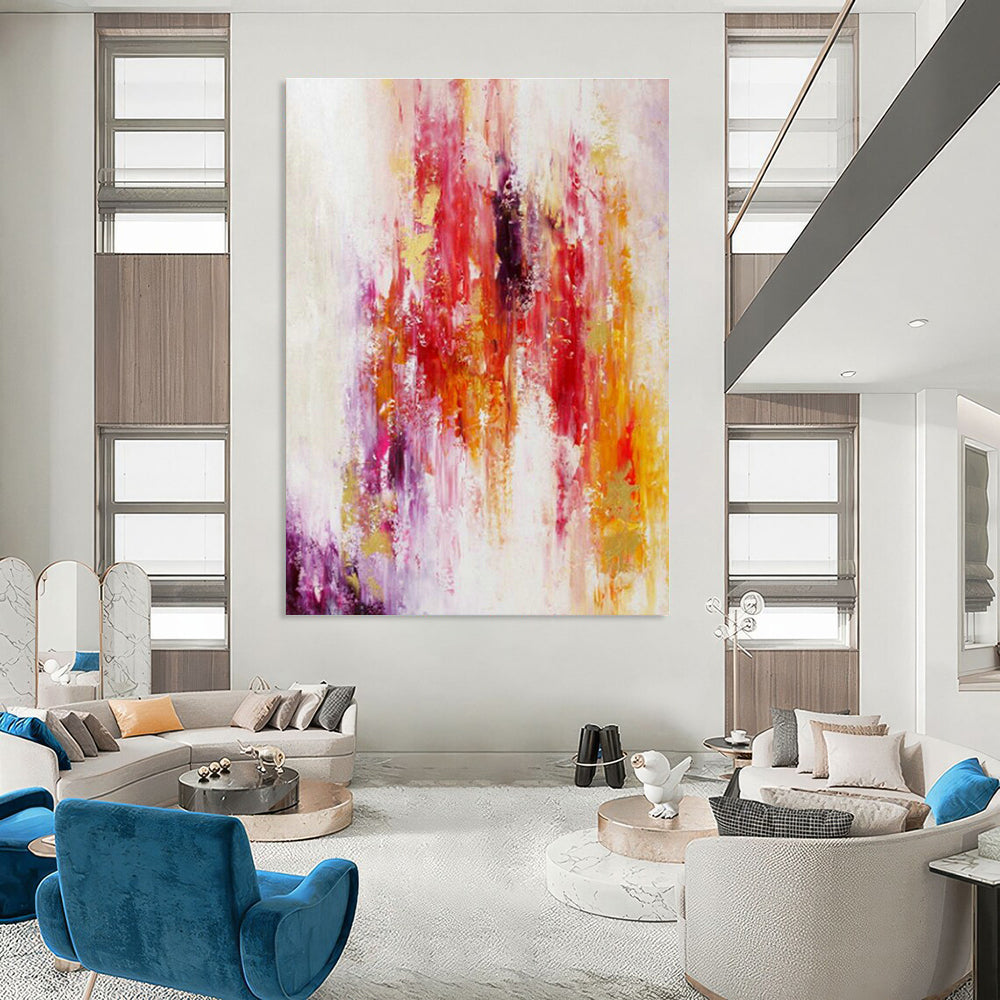 Colorful Cascade Abstract Art for Luxury Hotel Lobby Atriums DLZ0060
