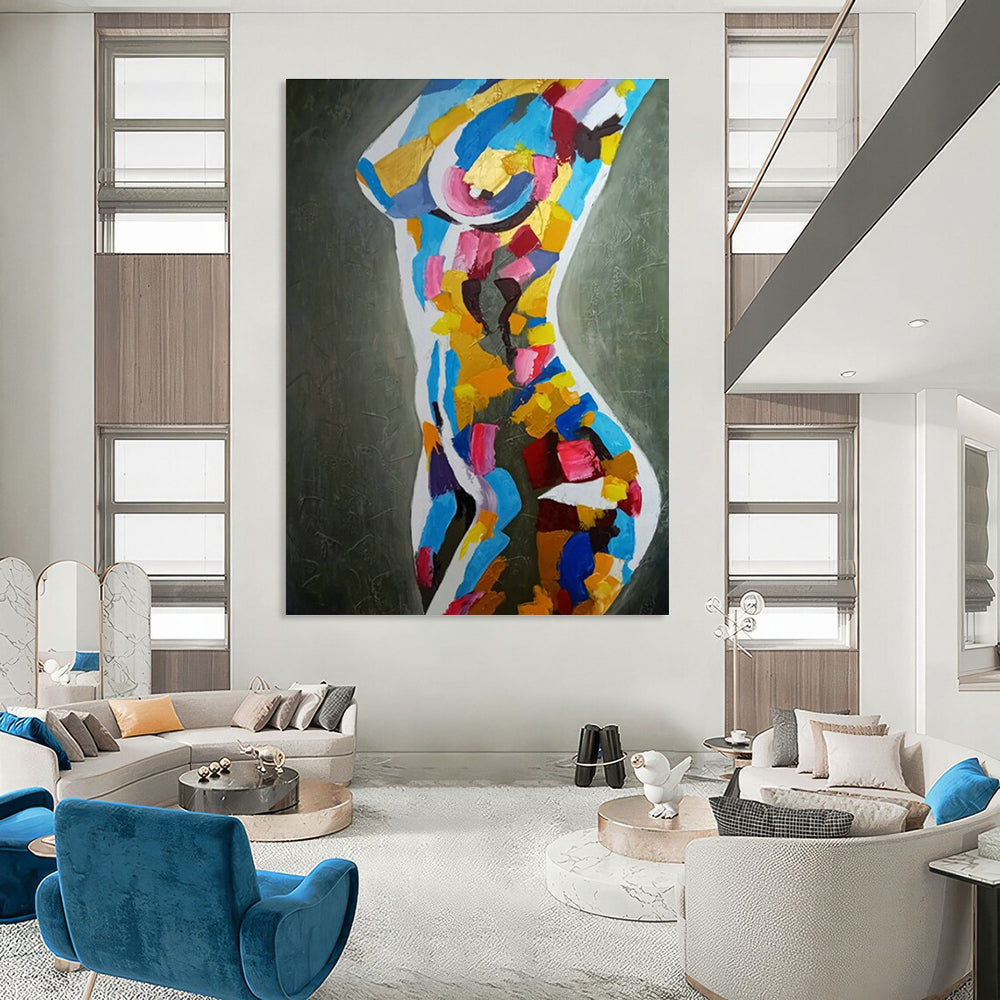 Colorful Abstract Torso Art for Body - Positive Studio & Art - Forward Home Gym DLZ2109