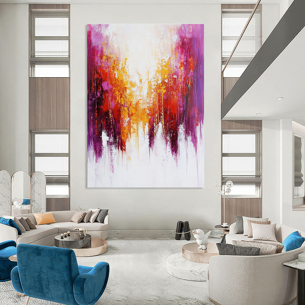 Purple and Orange Abstract Path for Art - Inspired Lounge & Sophisticated Spa STSC416