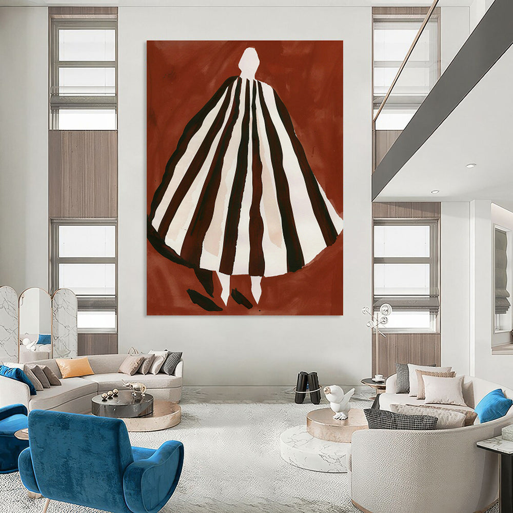 Figure in Striped Cloak Art for Avant - Garde Boutique & Theatrical Dressing Room DLZ0707