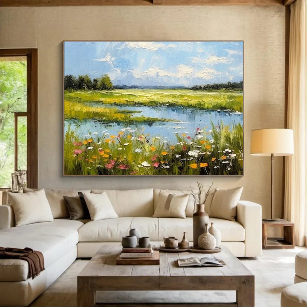 Pastoral Landscape Oil Painting for Country - Style Home Dining Rooms DLZ2655