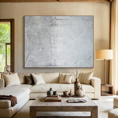 Gray - White Textured Art for Minimalist Home Library Backdrop Walls DLZ3232