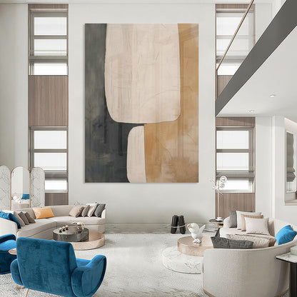 Repeated Geometric Patchwork Abstract Art for Minimalist Office & Contemporary Art Show DLZ1946