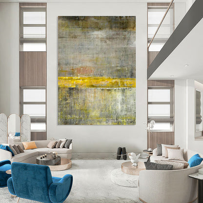 Yellow - Gray Abstract Art for Living Room & Office DLZ0310