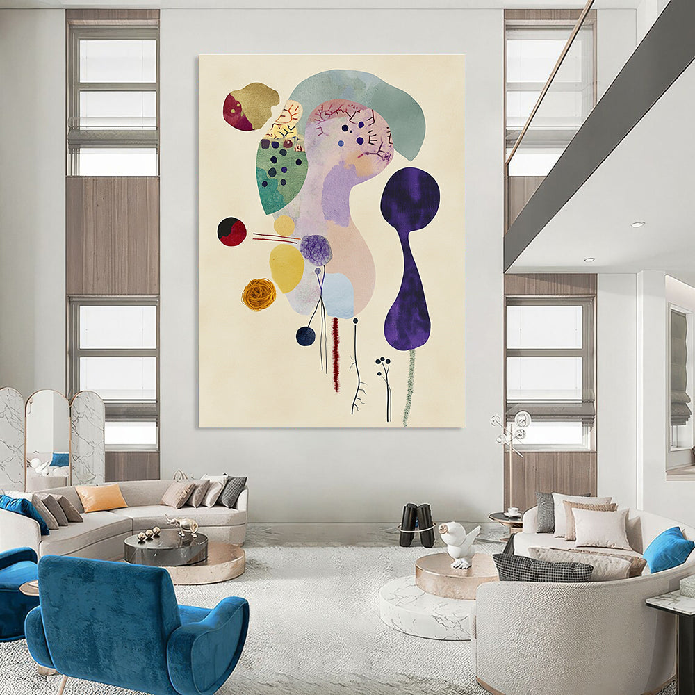 Colorful Abstract Collage Art for Creative Studio & Bohemian - Style Living Room STSC1351