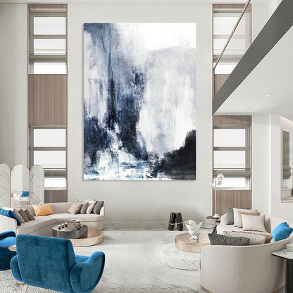 Blue - Gray Abstract Art for Modern Hotel Lobby & Art Gallery Corridor DLZ2037
