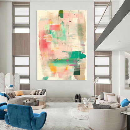Colorful Abstract Collage Art for Bohemian - Style Living Room & Creative Studio STSC1360