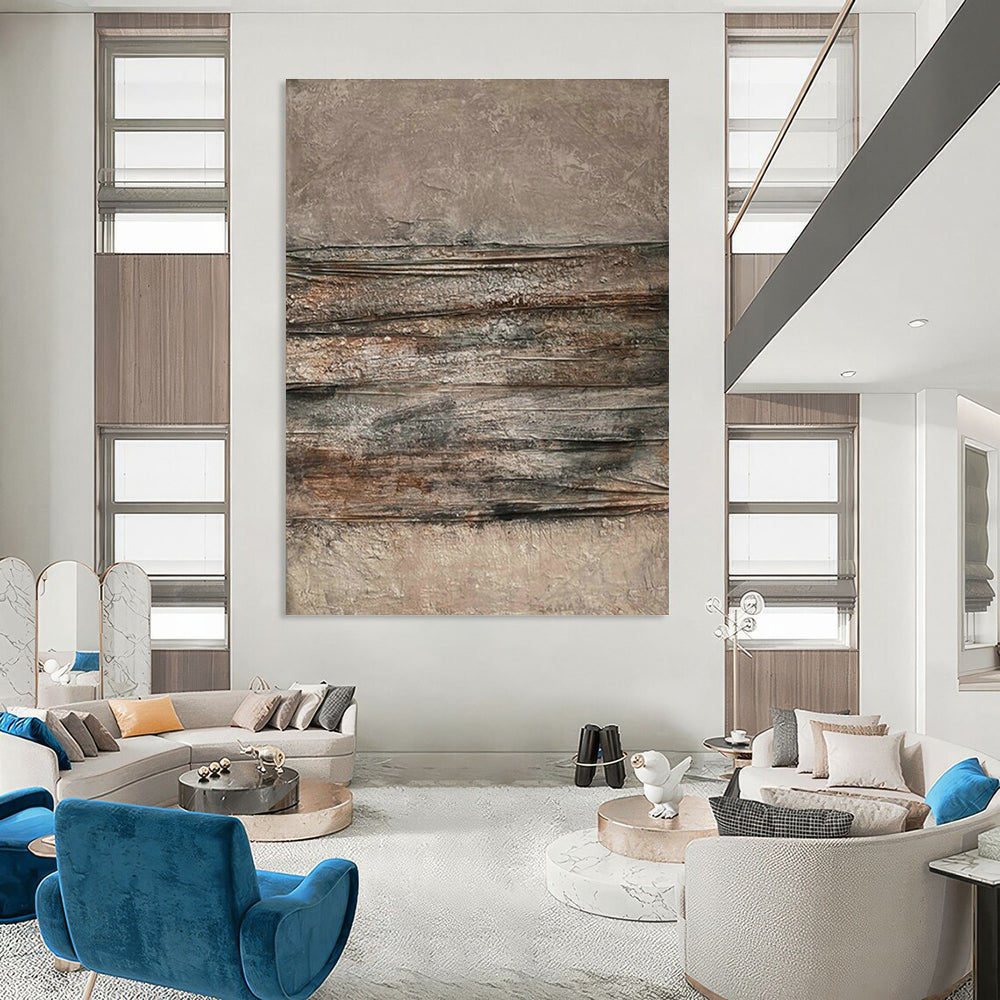 Brown - Gray Textured Art for Industrial Loft & Art - Centric Wine Bar DLZ1865