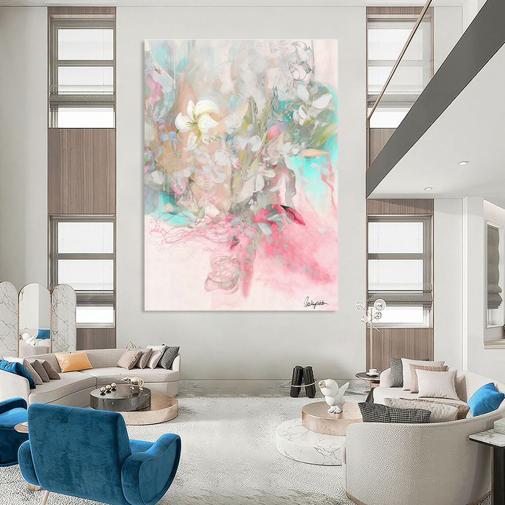 Dreamy Floral Watercolor Art for Wedding Venue & Home Bedroom DLZ1091