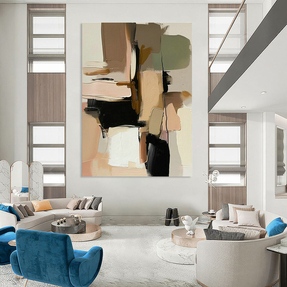 Blush - Beige - Brown Abstract Art for Bridal Suite & Boutique Café DLZ1247