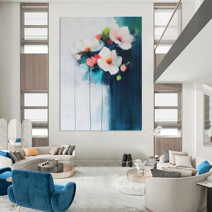 Soft Floral Abstract Art for Bedroom & Breakfast Nook STSC679