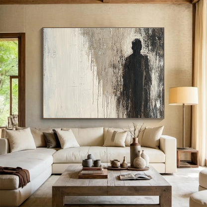 Silhouette in Abstract Texture Art for Contemporary Art Gallery & Thoughtful Library SC051